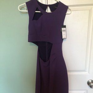 BCBGMaxazria Grape Laura Cutout Cocktail Dress